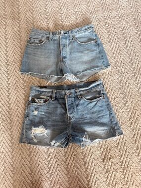 Two pairs of Levi Vintage Denim Cut-off Shorts